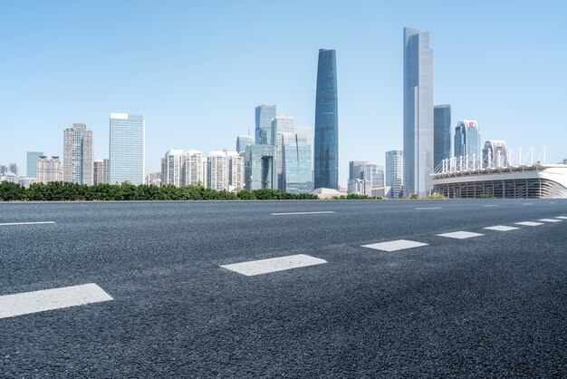 Road ground and urban architectural landscape