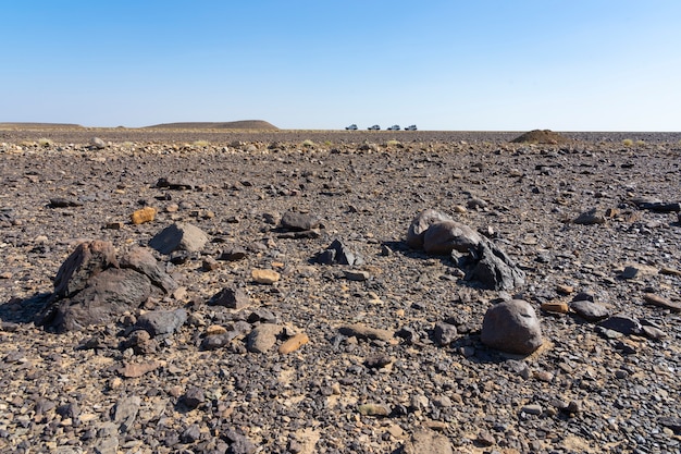 Road to Hamedela in the Danakil Depression in Ethiopia in Africa.