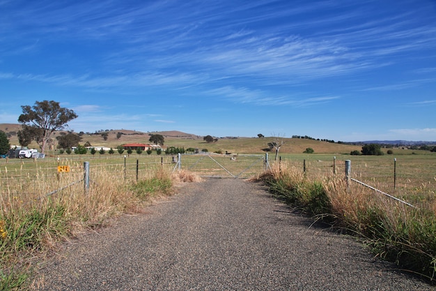 Photo the road is in a rural location, australia