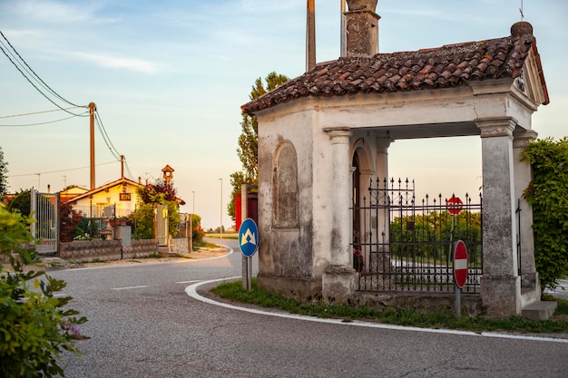 Road junction of a country town