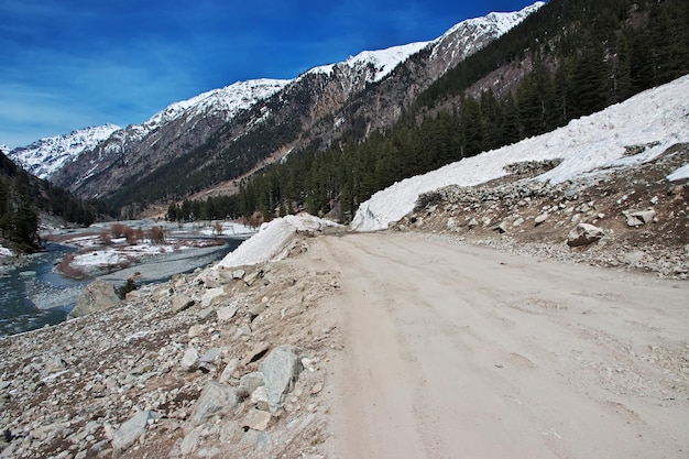 The road of Kalam valley in Himalayas Pakistan