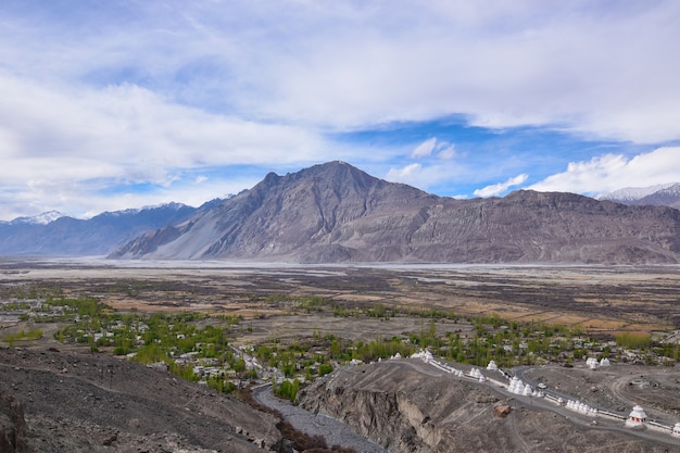 On the road in Leh Ladakh landscape.Khardung La pass