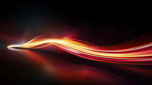 Road light Curve streak trail line Fast speed car Long yellow and red way effect Glowing street