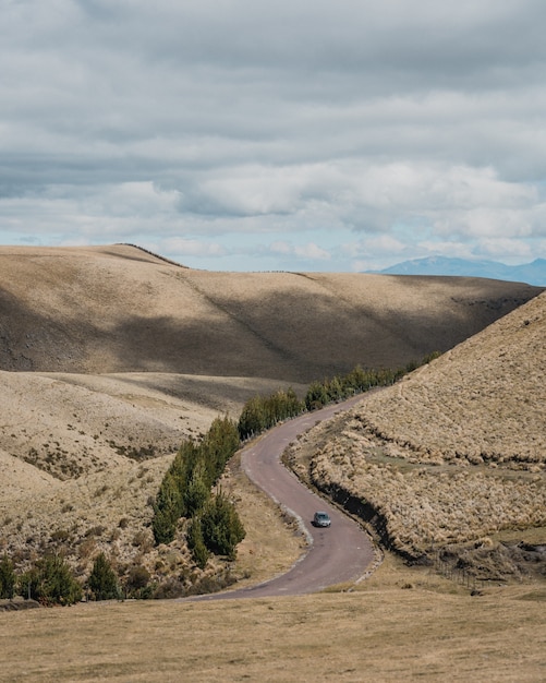 road in the middle of the mountains in the Ecuadorian Andes