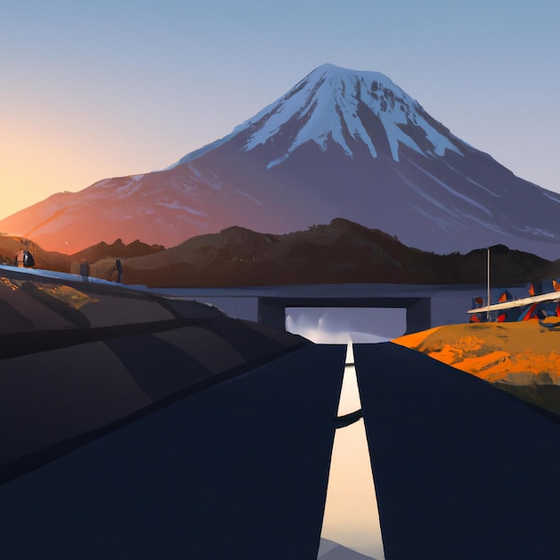 A road to mount fuji