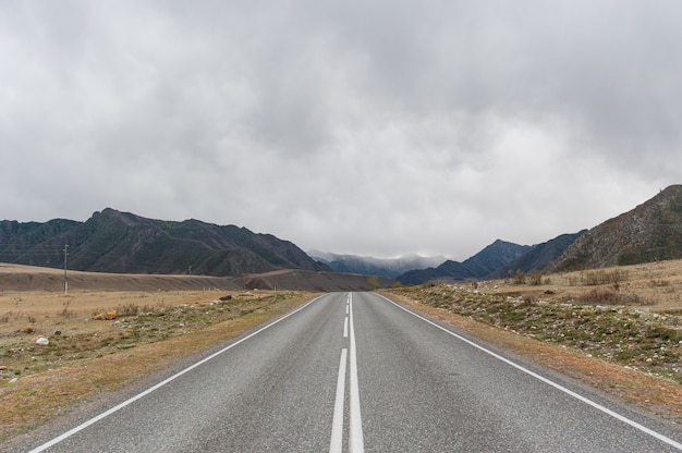 Road in a mountainous area ideal