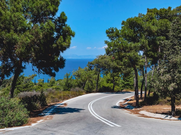 The road in the mountains and the sea