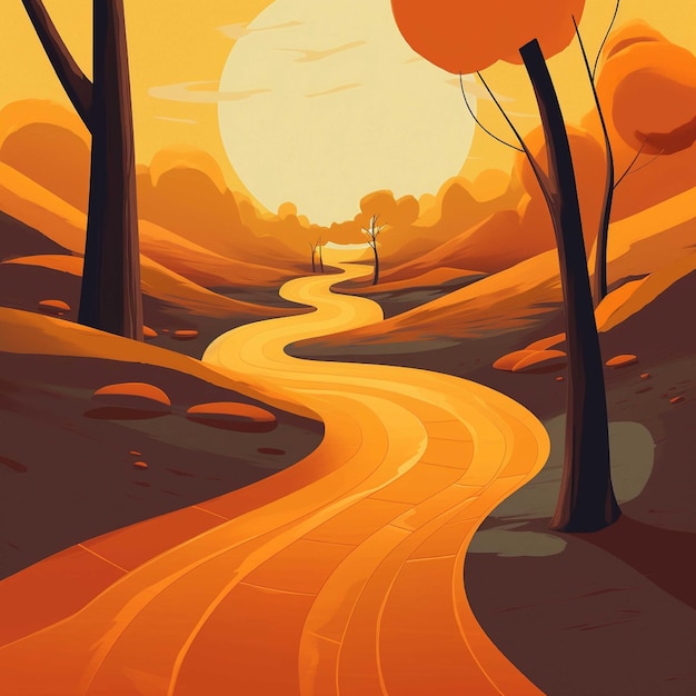 Road in the mountains Vector illustration The concept of travel