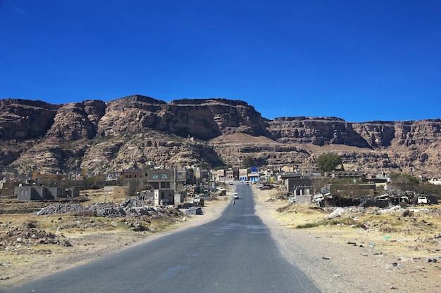 The road in mountains of Yemen