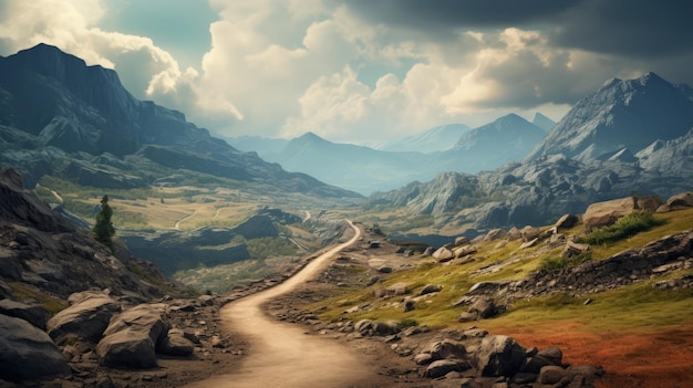 Photo a road in the mountains