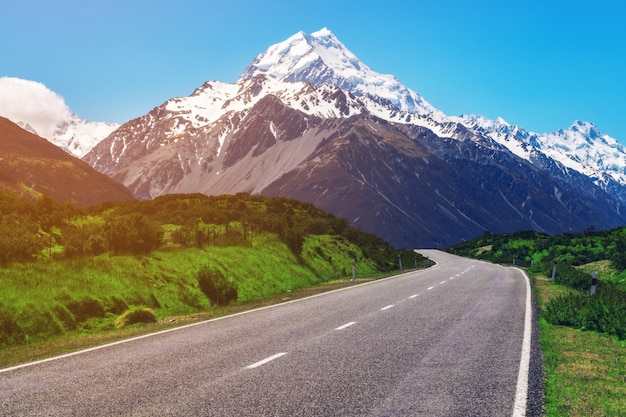 Road to Mt Cook, New Zealand.