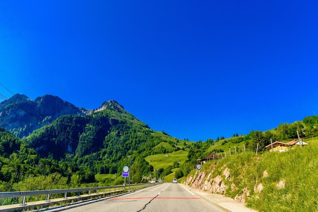 Road near HautIntyamon Gruyere Fribourg Switzerland