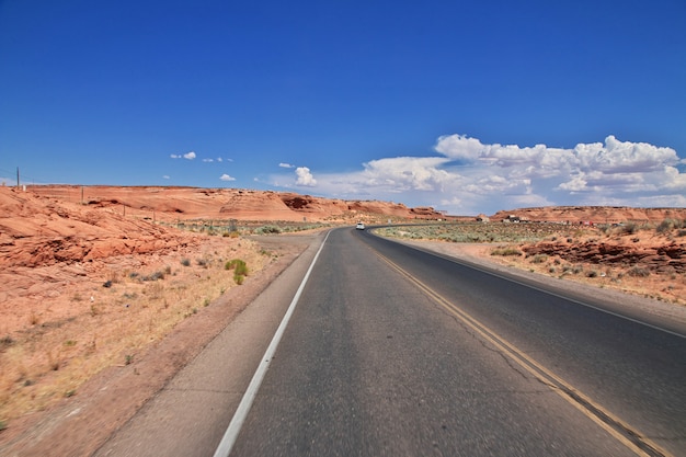 road in Nevada desert, USA