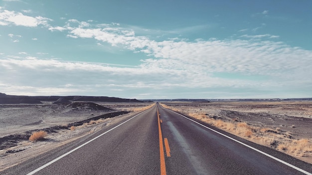 Road passing through desert