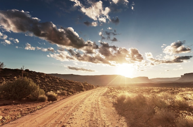 Road in the prairie country