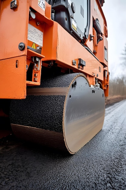 Photo road roller in action efficient compaction and smoothing for durable and even surfaces in construct