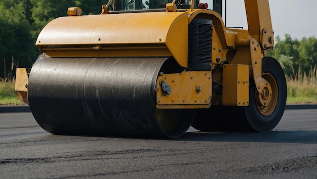 Photo road roller asphalt laying