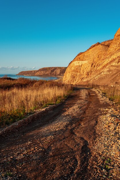 Road to the sea coast.