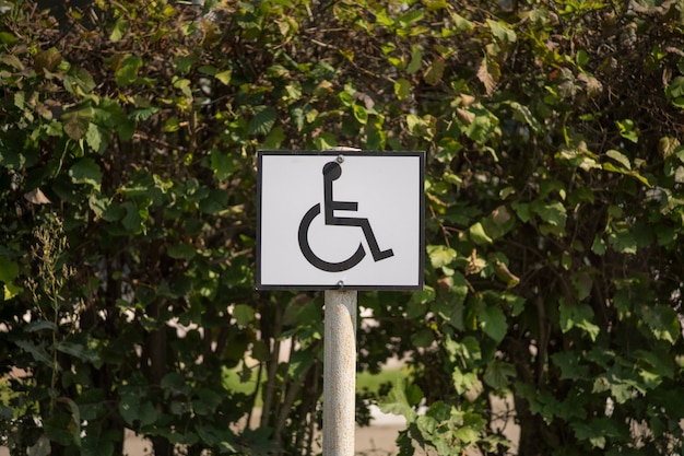 Road sign on a of asphalt