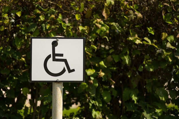 Road sign. Disabled parking.