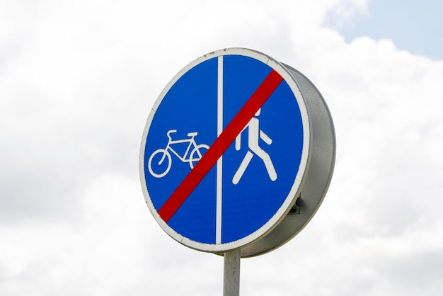 A road sign installed on the road to regulate traffic