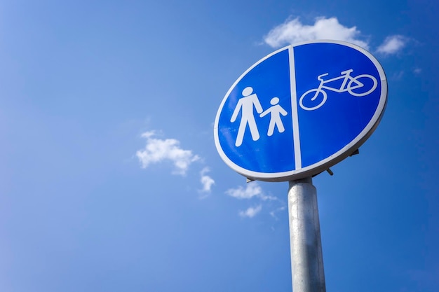 Road signs for cyclists and pedestrians information signs for vehicles