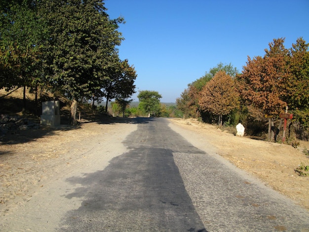 The road in the small village in Myanmar