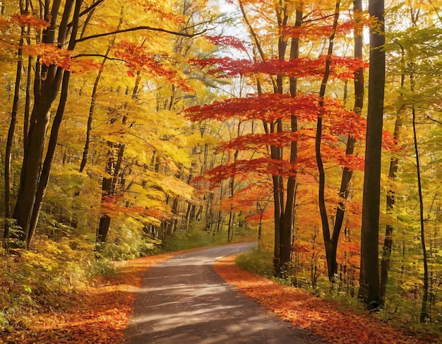 a road that has a tree on it