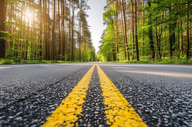 Photo road through a forest