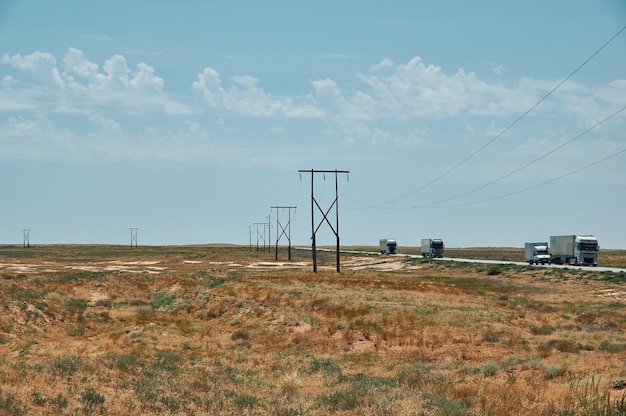 Road through Russian steppe