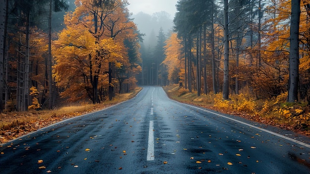 a road with an arrow pointing to the right and a sign that says  fall