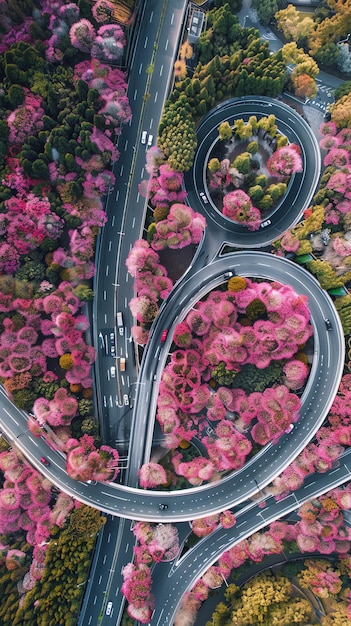 Photo a road with a car and a car on it