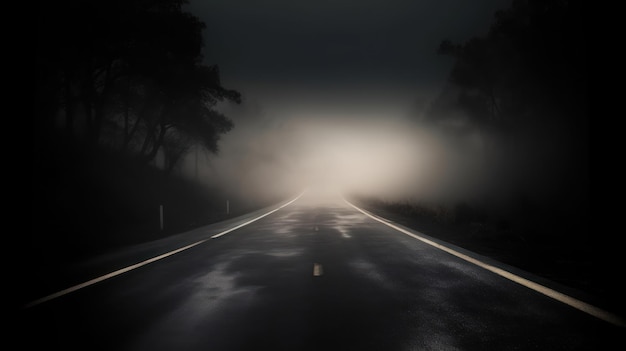 A road with a foggy background and the words " the road to heaven ".