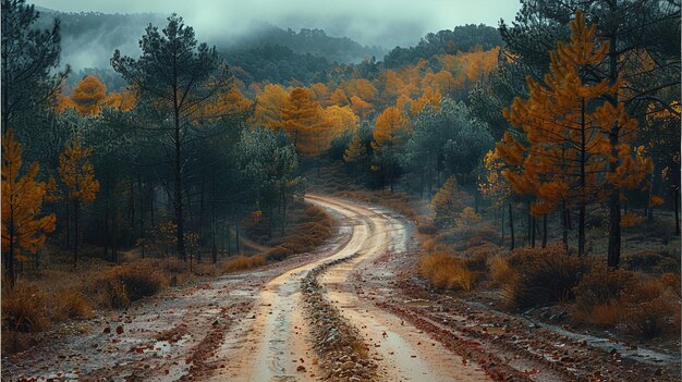 a road with a road that has a road that has a tree on it