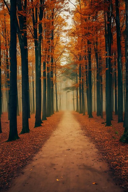 a road in the woods with a path that has a path through it