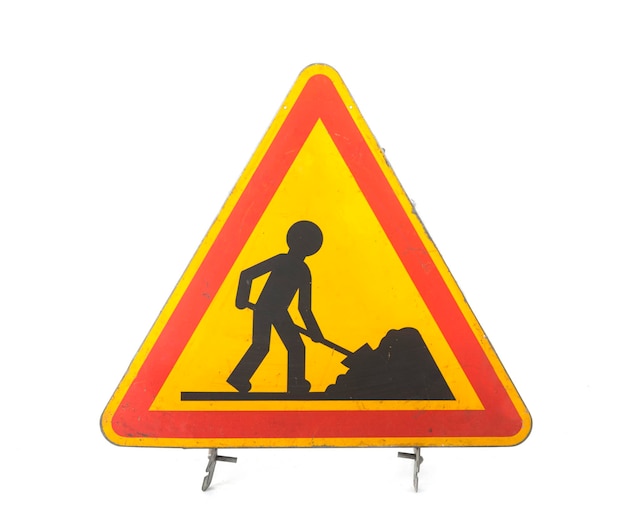 Road works sign