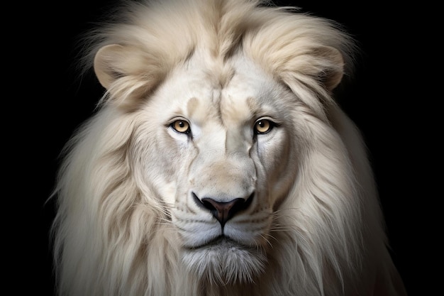 A roaring lion against a black background Generative Ai