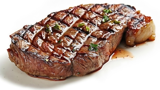 Roast Beef Steak on isolated white background steak food advertisement