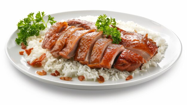 Roast chicken on isolated White background