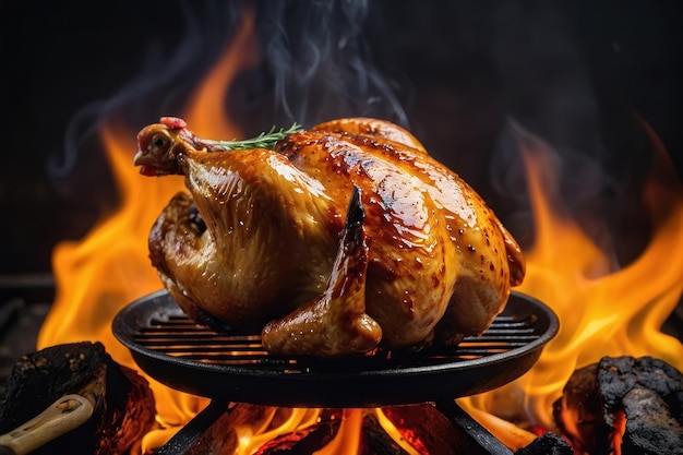 Roast Chicken in a Skillet over Open Flame