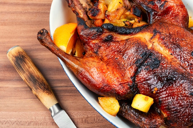 Roast duck with orange