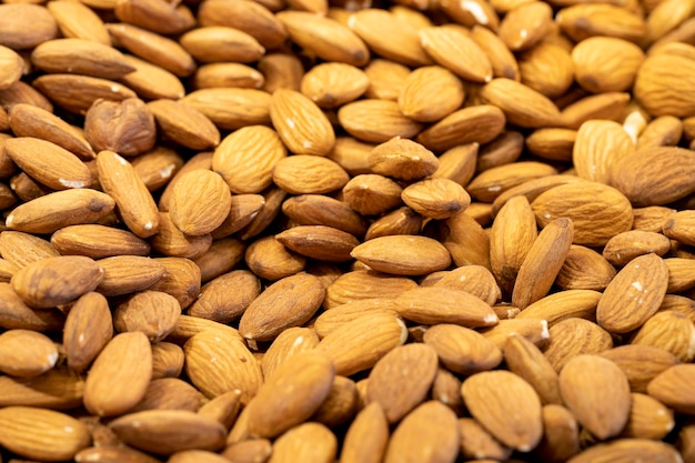 Roasted Almond Nuts Organic healthy food Closeup