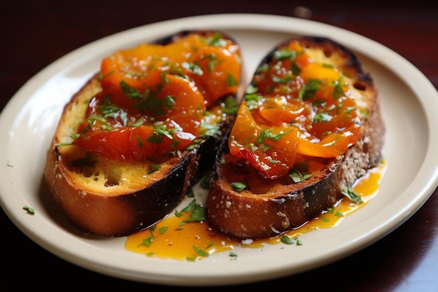 Roasted Bell Pepper Goat Cheese Bruschetta delicious Bruschetta food image photography