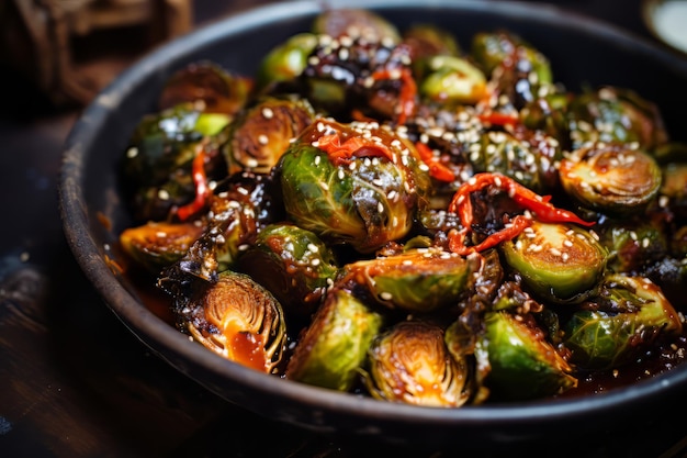 Roasted Brussels Sprouts With Gochujang Brown