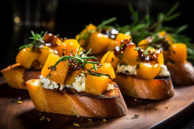 Roasted Butternut Squash Bruschetta delicious Bruschetta food image photography