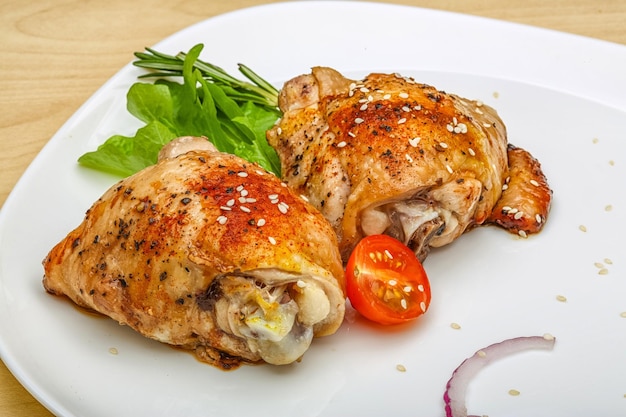 Roasted chicken thighs