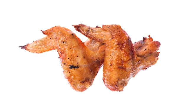 Roasted chicken wing isolated on white background