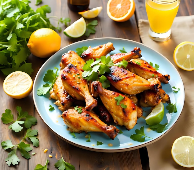 Photo roasted chicken wings recipe for a delicious summer barbecue