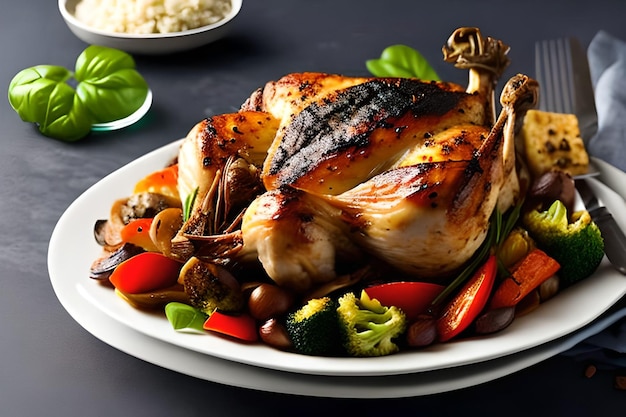 Roasted chicken with vegetables