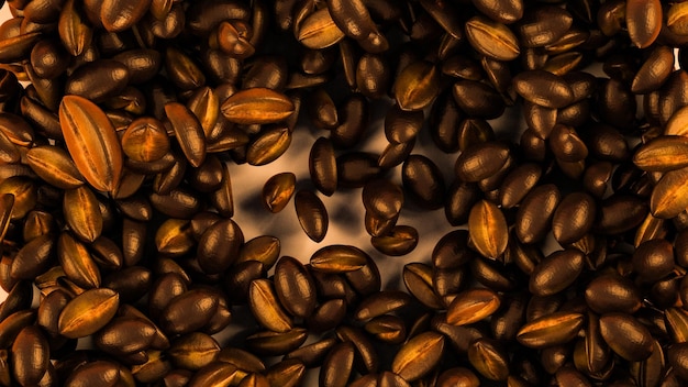 Roasted coffee beans background Coffee Background 3d illustration